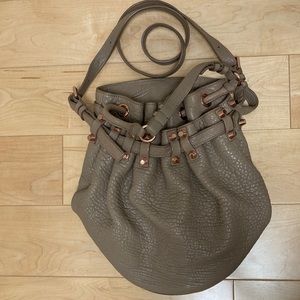 Alexander Wang Diego handbag/shoulder bag taupe leather with rose gold accents